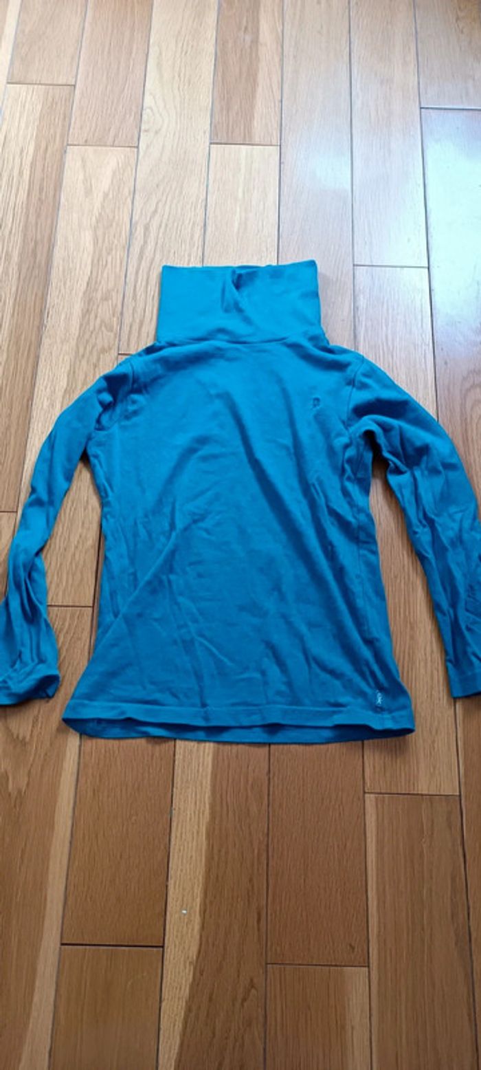 Pull col roulé manches longues bleu Okaïdi 8 ans