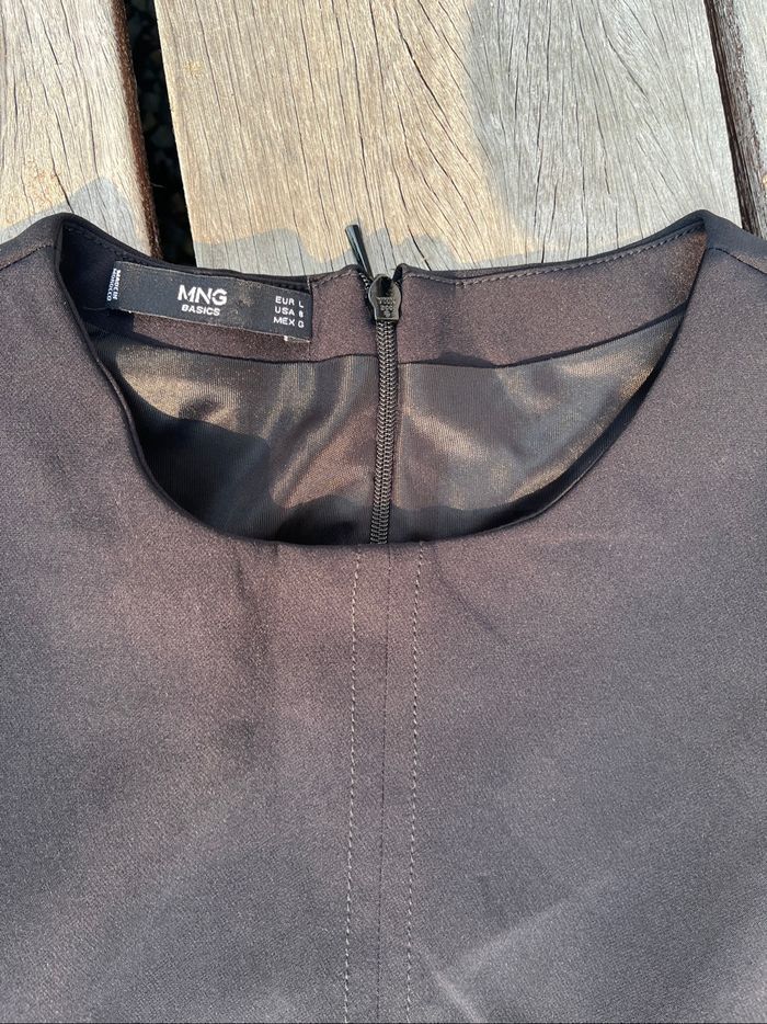 Belle robe droite noire Mango taille L - photo numéro 3