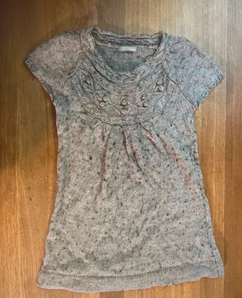 Pull longue tunique manche courte etam taille m