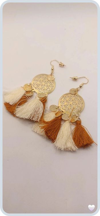 magnifique boucles d oreilles en acier dorée