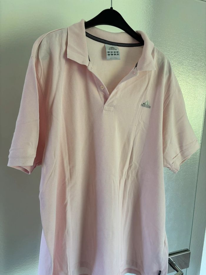 Polo Adidas rose vintage – Taille 2XL