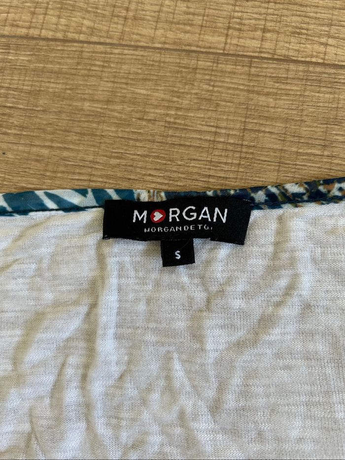 Blouse blanche et imprimée à manches courtes Morgan taille S TBE - photo numéro 9