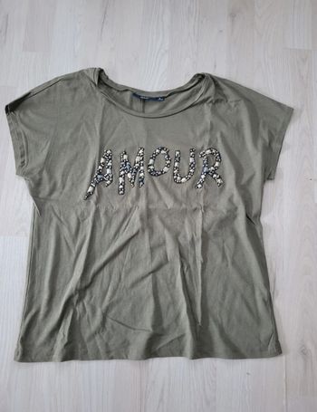 Tee-shirt kaki pierres precieuses