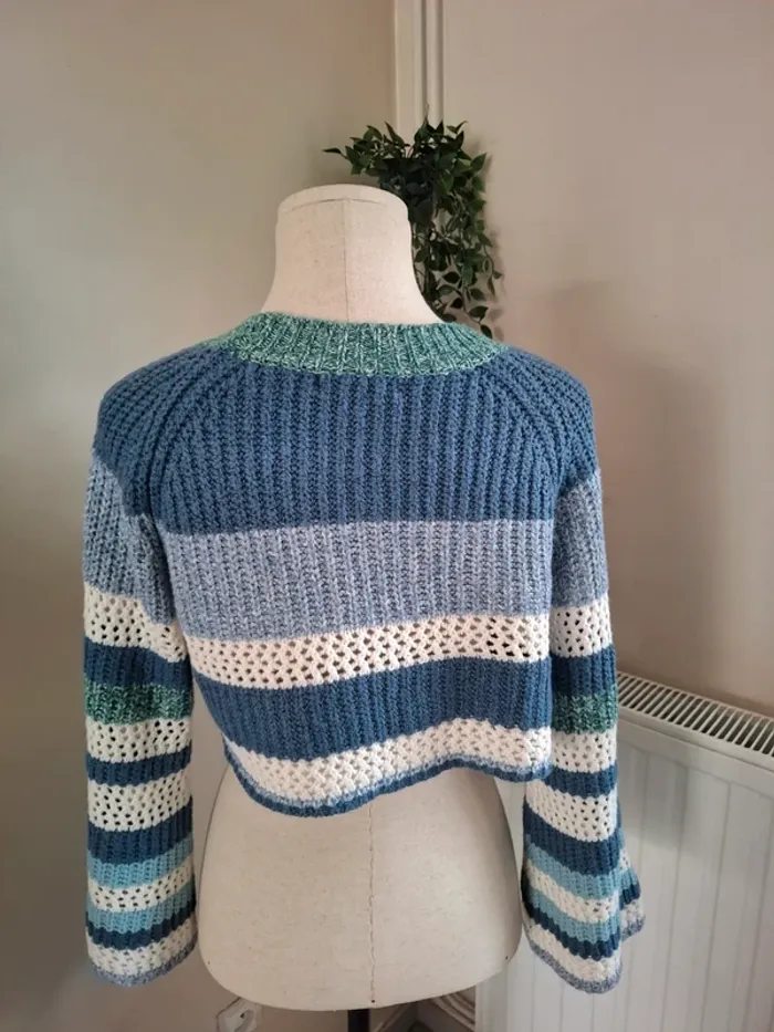 Pull crop rayé shein T38 - photo numéro 4