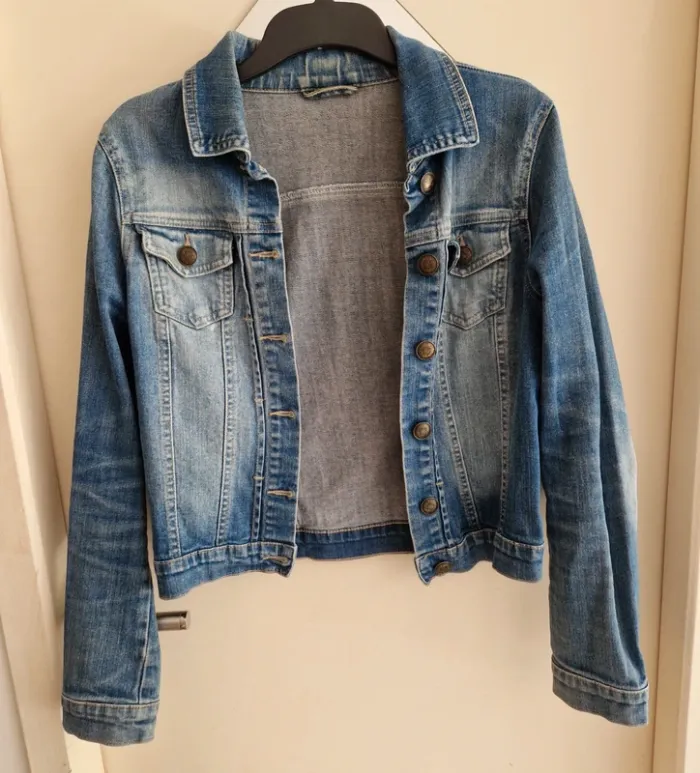 Veste en jean bleu sans poches taille L