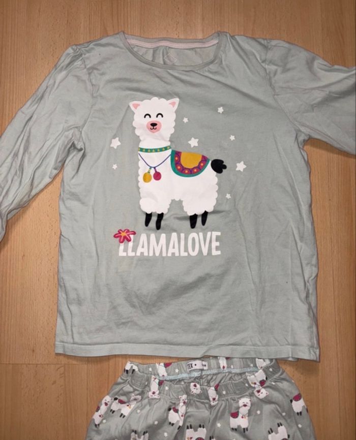 Pyjama fille vert lama taille 13-14 ans - photo numéro 2