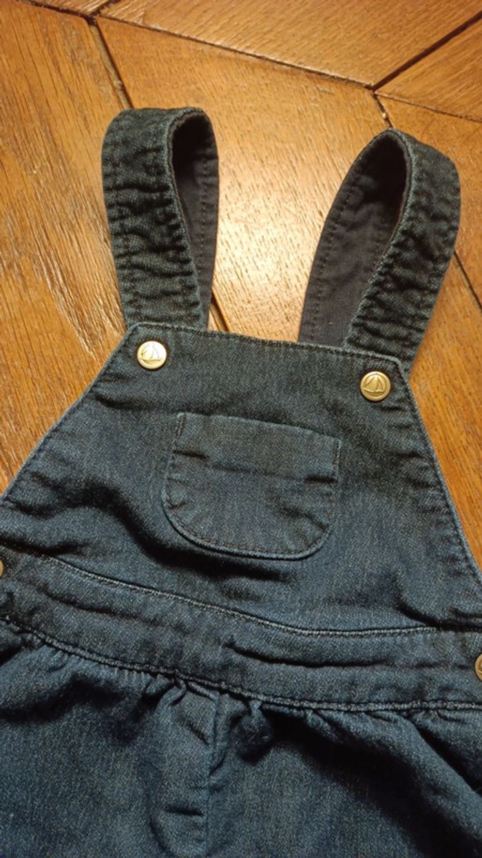 Salopette jean brut petit bateau 6 mois - photo numéro 3