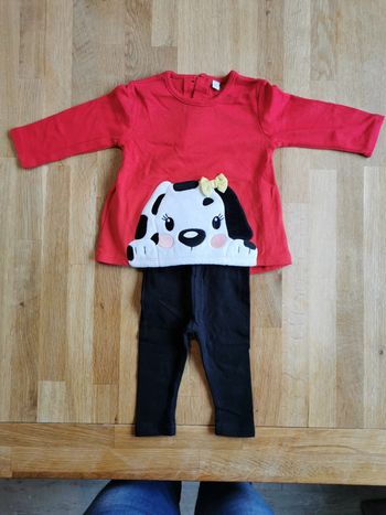 Ensemble tunique ML et legging noir 6 mois