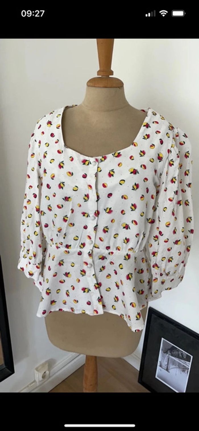 Blouse courte citrons La Redoute - M38