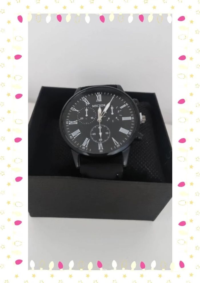 Montre pour homme a quartz noire
