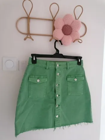 Jupe verte effet jean - Cache Cache - Taille 40