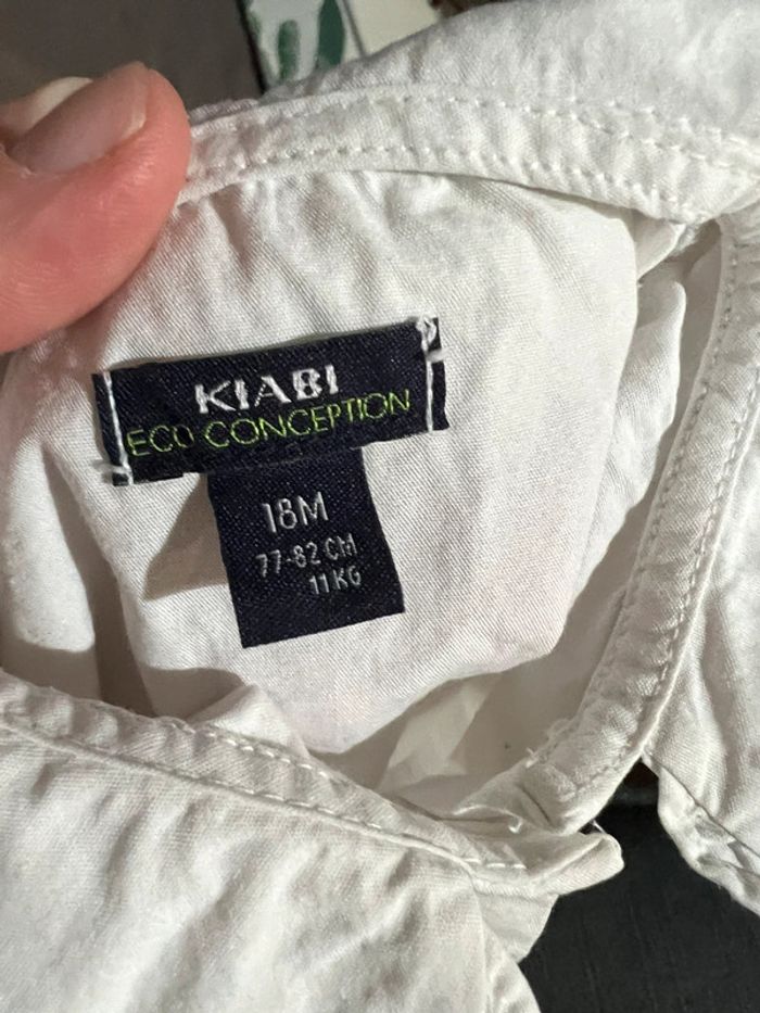 Chemise blanche col Claudine 18 mois Kiabi - photo numéro 3