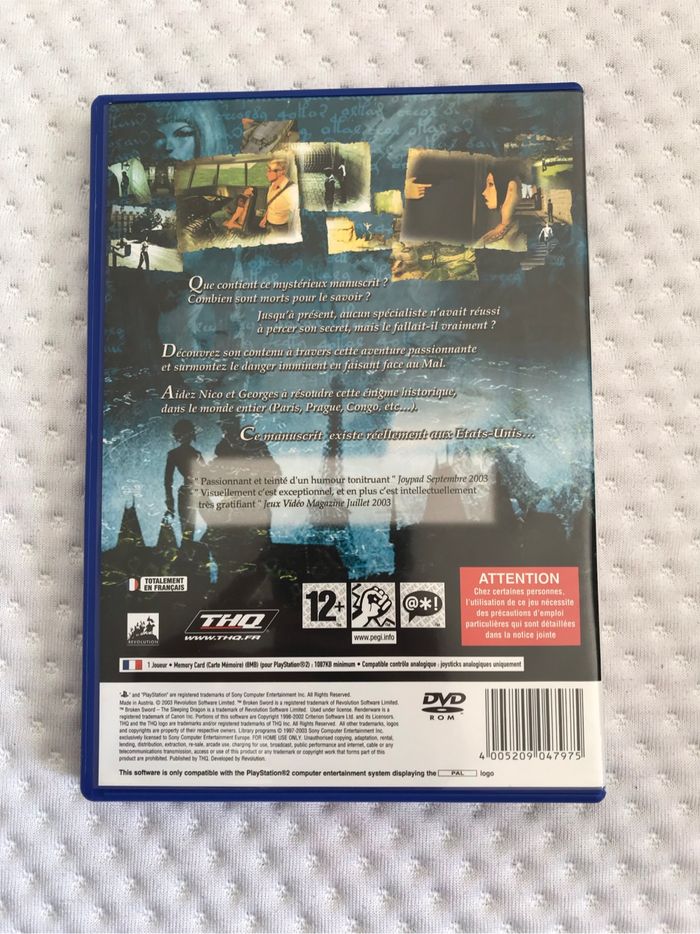 PS2 Les chevaliers de Baphomet - photo numéro 2