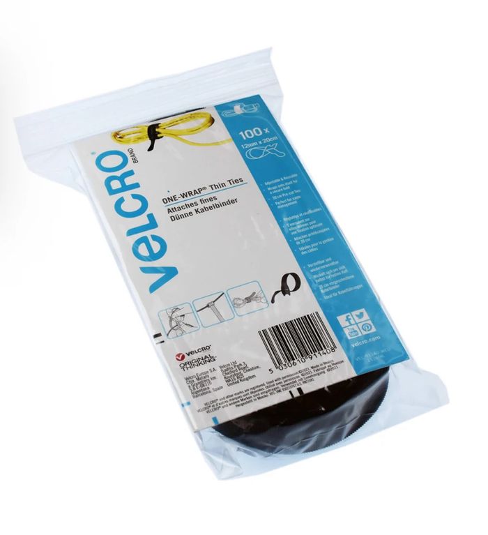 x 100 Colliers de serrage réutilisables VELCRO - 12mm x 200mm Neuf