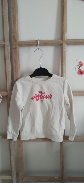Sweat blanc 5 ans mon amour 