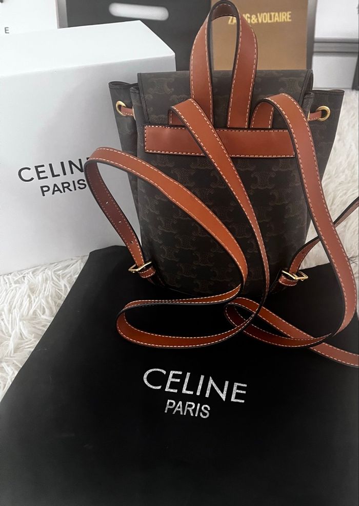 Sac à dos Céline marron et camel neuf - photo numéro 6