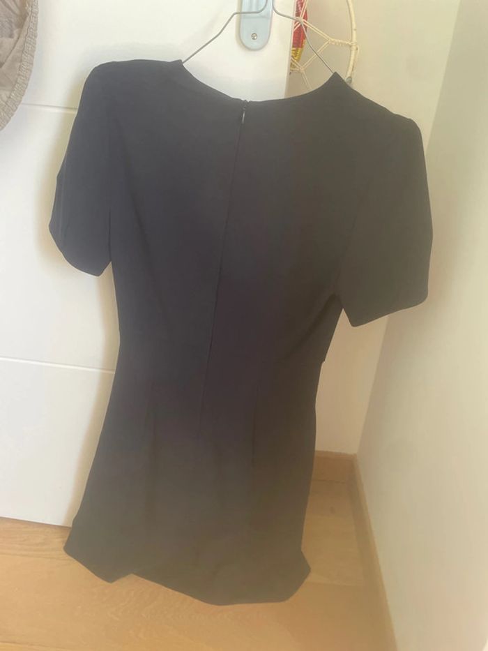 Superbe robe Claudie bleu marine , noeud velours - photo numéro 3