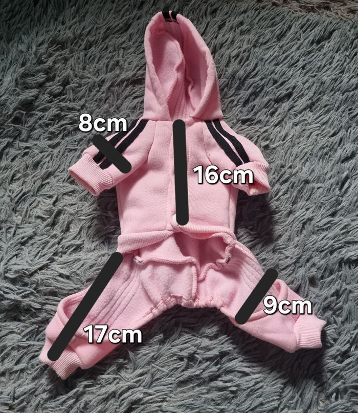 Combinaison jogging rose taille XS pour chien ou chat - photo numéro 6