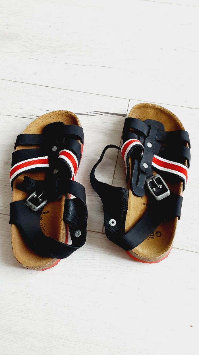 Chaussures mixte garçon fille sandales été marine et rouge Gémo pointure 30 - photo numéro 4