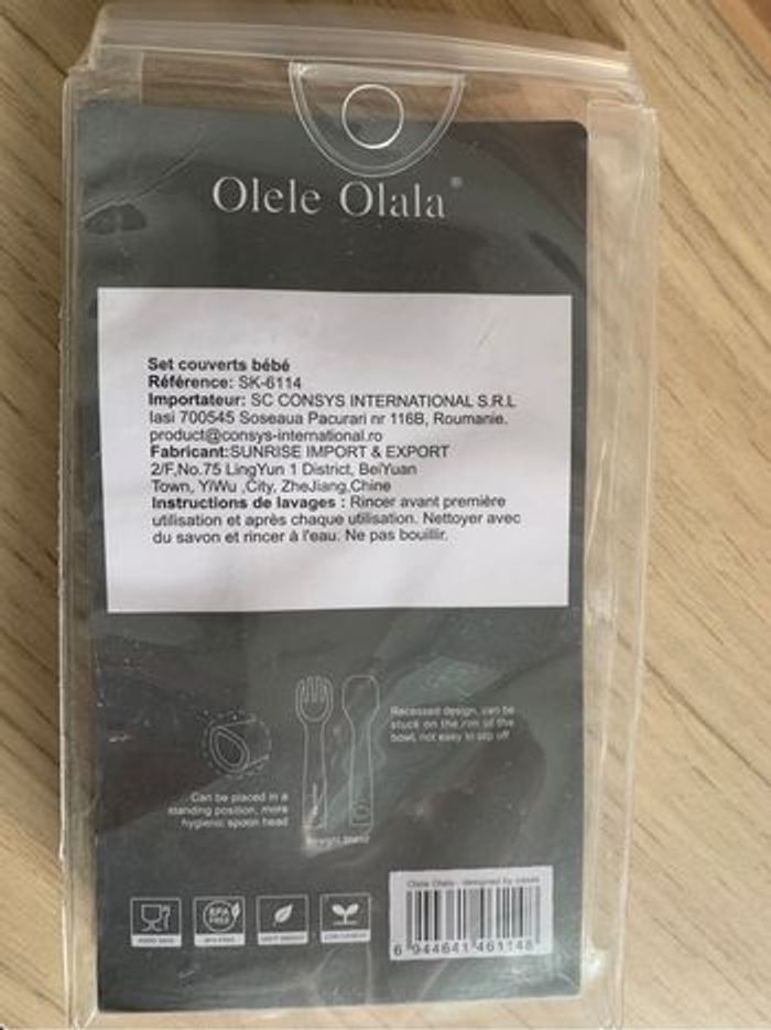 Coffret repas en silicone bébé rose Olele Olala - photo numéro 3