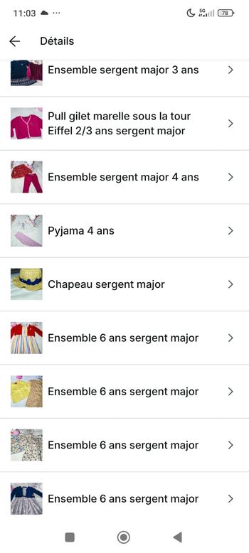 Lot vêtements 