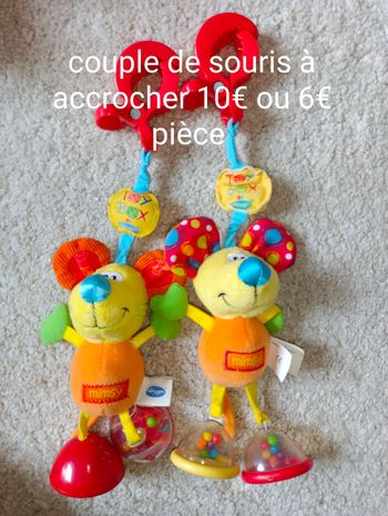 Lot 2 souris à accrocher