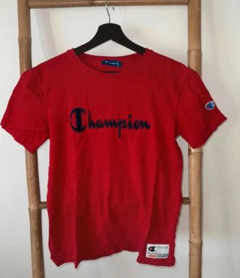 T-shirt Champion x Supreme rouge