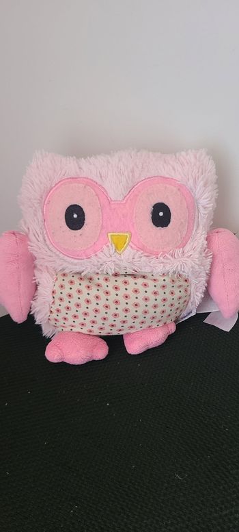 Bouillotte Peluche Naturelle Hibou Rose HOOTY