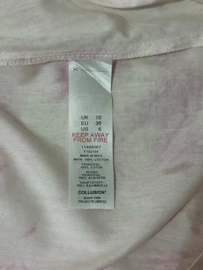 Robe trapèze blanche et rose - Collusion - Taille 38 - Taille M - photo numéro 4