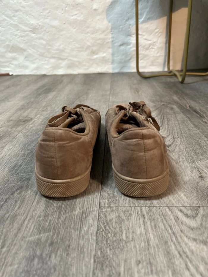 Baskets suédine beige camel femme - Très confortables - Taille 40 - photo numéro 5