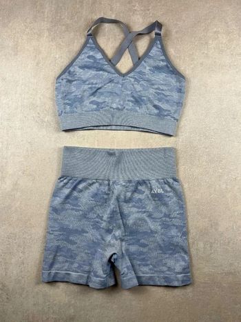 Ensemble AYBL Seamless Set - Sports Bra + Short Gym Outfit | bleu clair - M| Women #150