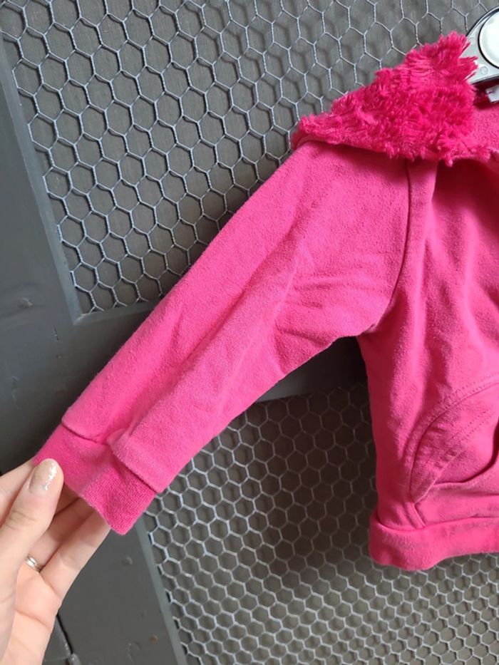 Gilet sweat zippé rose 3 pommes t.18 mois - photo numéro 3