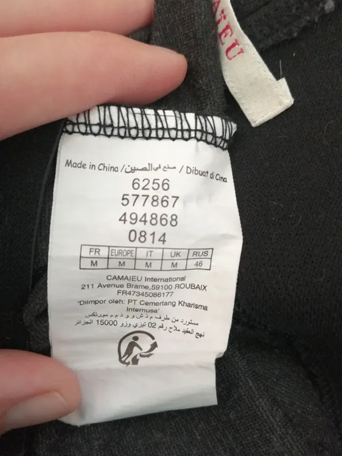 Pantalon legging gris chiné élastique à la taille / camaïeu / (M) - photo numéro 8