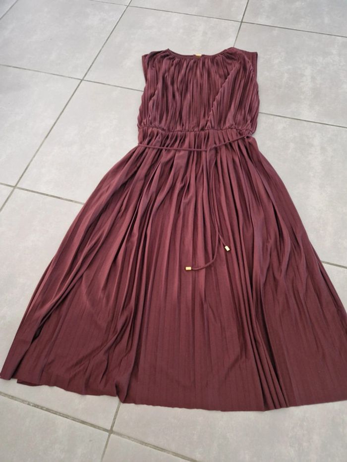 Robe longue Vintage rouge bordeaux