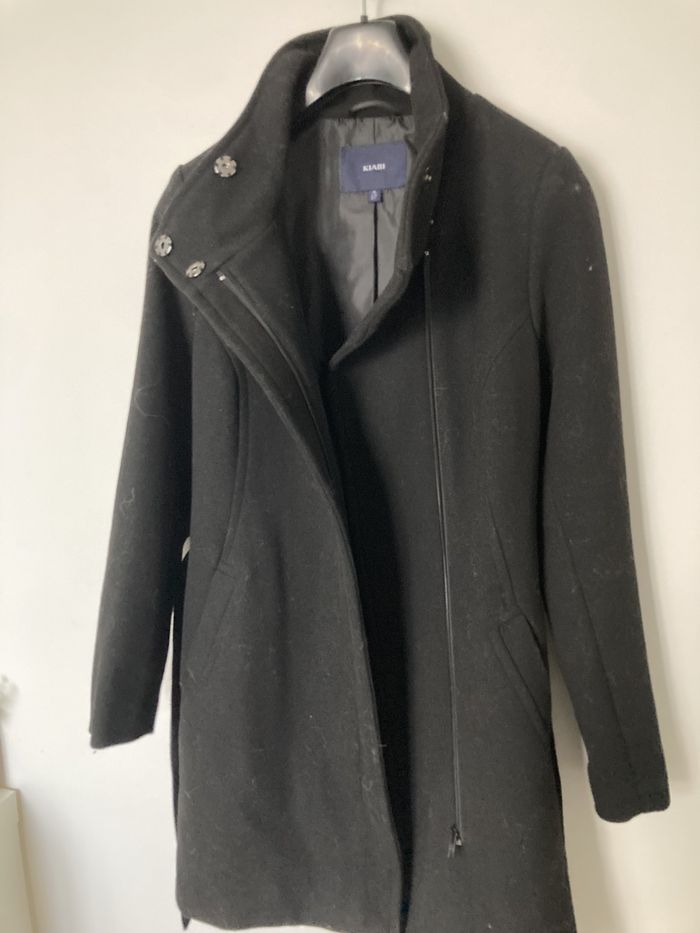 Vend manteau long noir avec ceinture - photo numéro 5