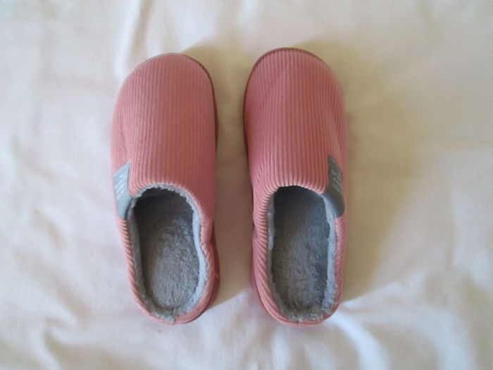 Chaussons roses & gris