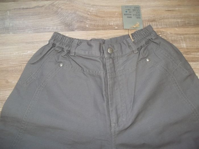 Pantalon toile gris No-No 12 ans neuf (Pant4) - photo numéro 4