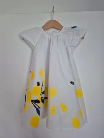 Robe papillons et mimosa catimini 18 mois