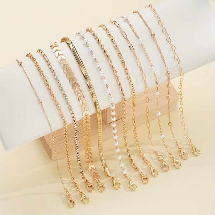Lot 12 bracelets dorés – bohème chic ✨ - photo numéro 2