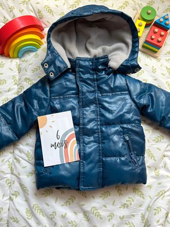 doudoune avec capuche amovible doublée polaire bleu marine 6 mos tissaia