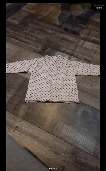 Tee shirt manche longue blanc mouton rouge