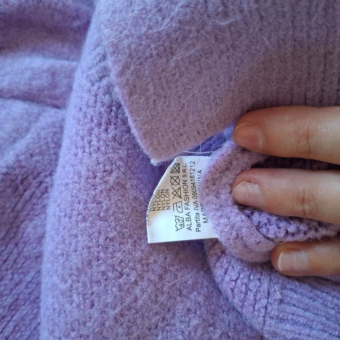 Cardigan/Pull oversize en maille torsadée lilas - Manches longues - Taille unique - Alba Fashion - photo numéro 5