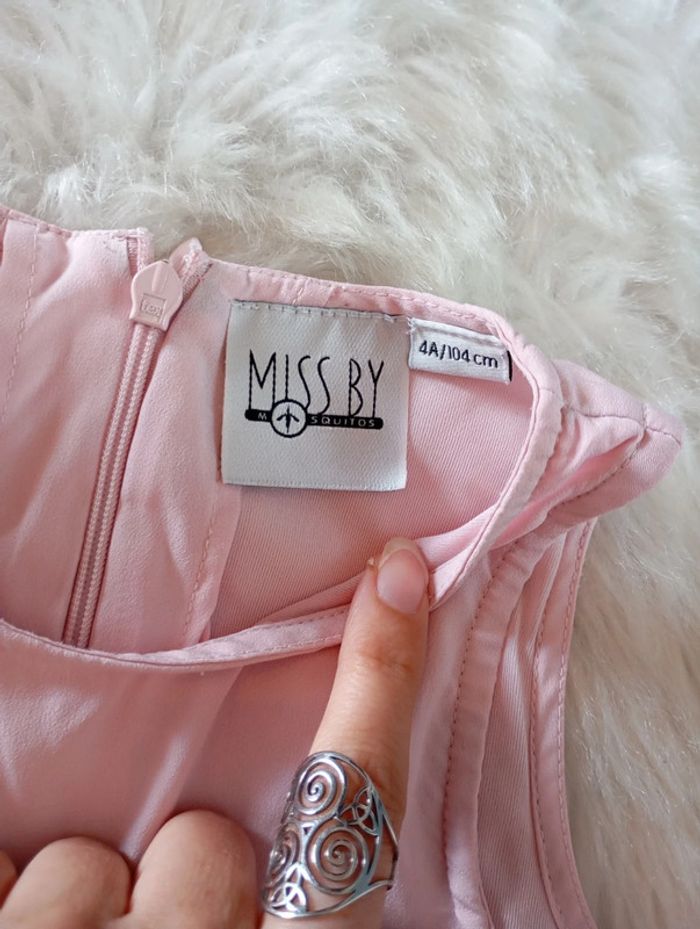 Miss by mosquitos 🦟 robe chic cérémonie plissée rose 4 ans - photo numéro 6