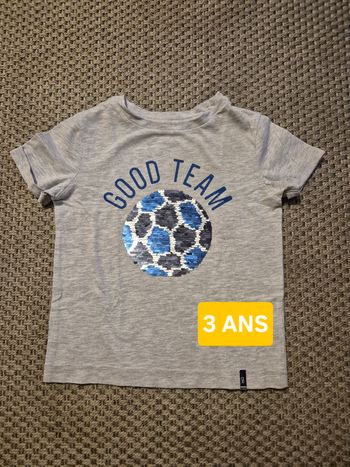 T-shirt sequins ballon MC garçon - 4 ans