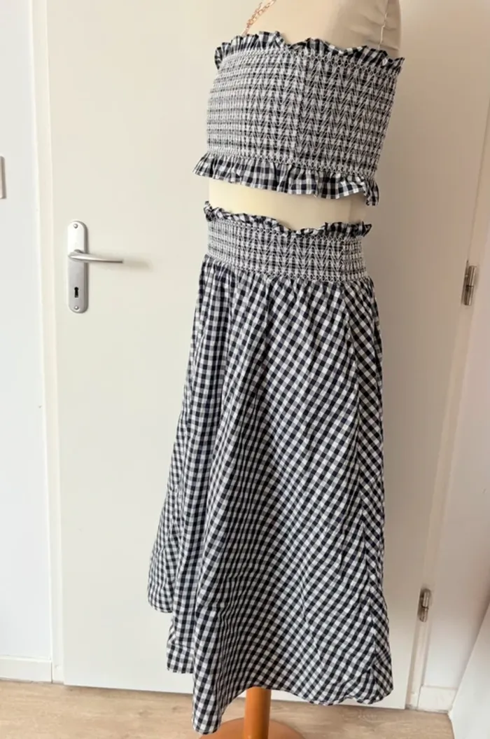 Ensemble jupe midi et bustier rockabilly / pin up / sixties - photo numéro 2