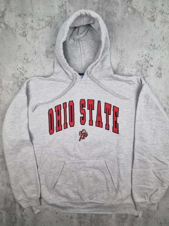 Sweat à capuche universitaire Ohio State gris clair – Taille 2X / 56-58 FR (mesures en photos) - photo numéro 3