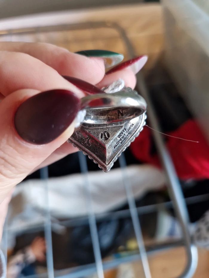 Bague cœur resine point americain - photo numéro 2