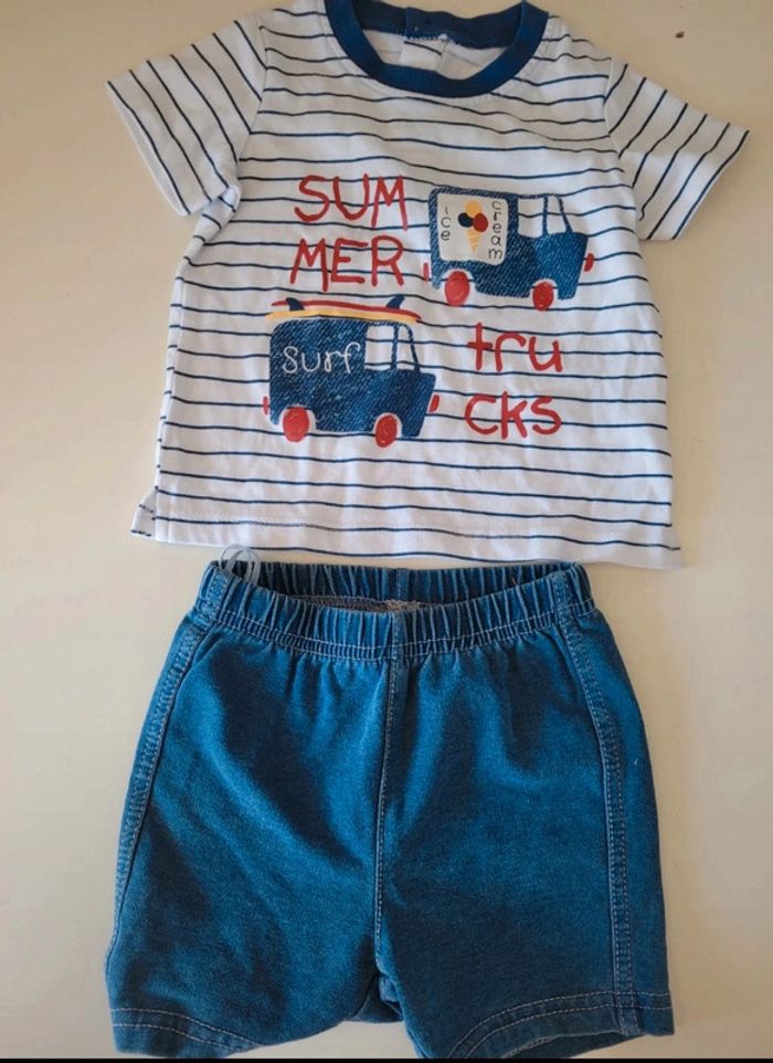 Lot 4 ensembles shorts +tee-shirts 6 mois marques mélangé - photo numéro 11
