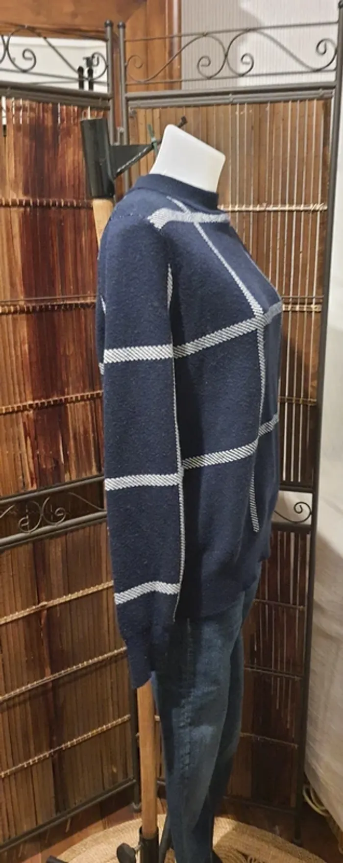 Pull à carreaux "R essentiel" taille M - photo numéro 3