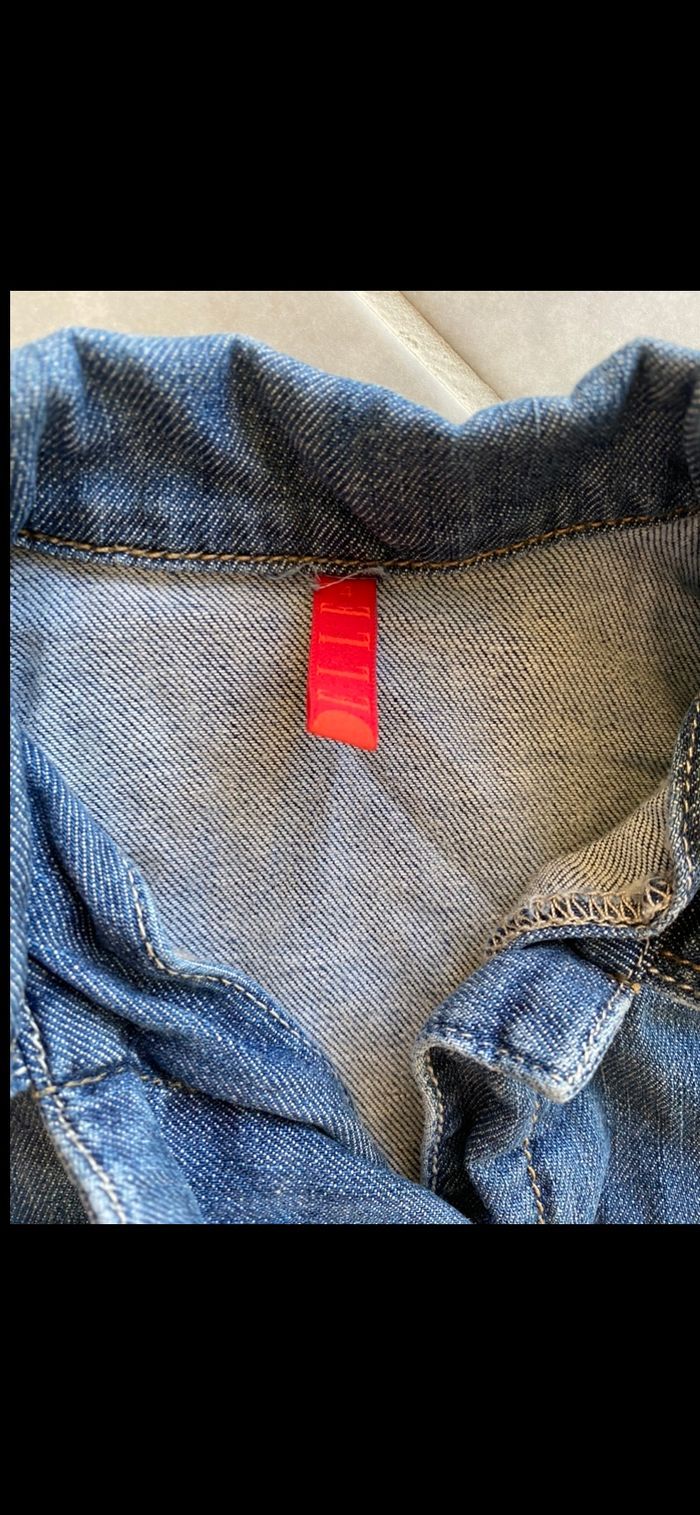 Combishort en jean manches longues 4 ans - photo numéro 7